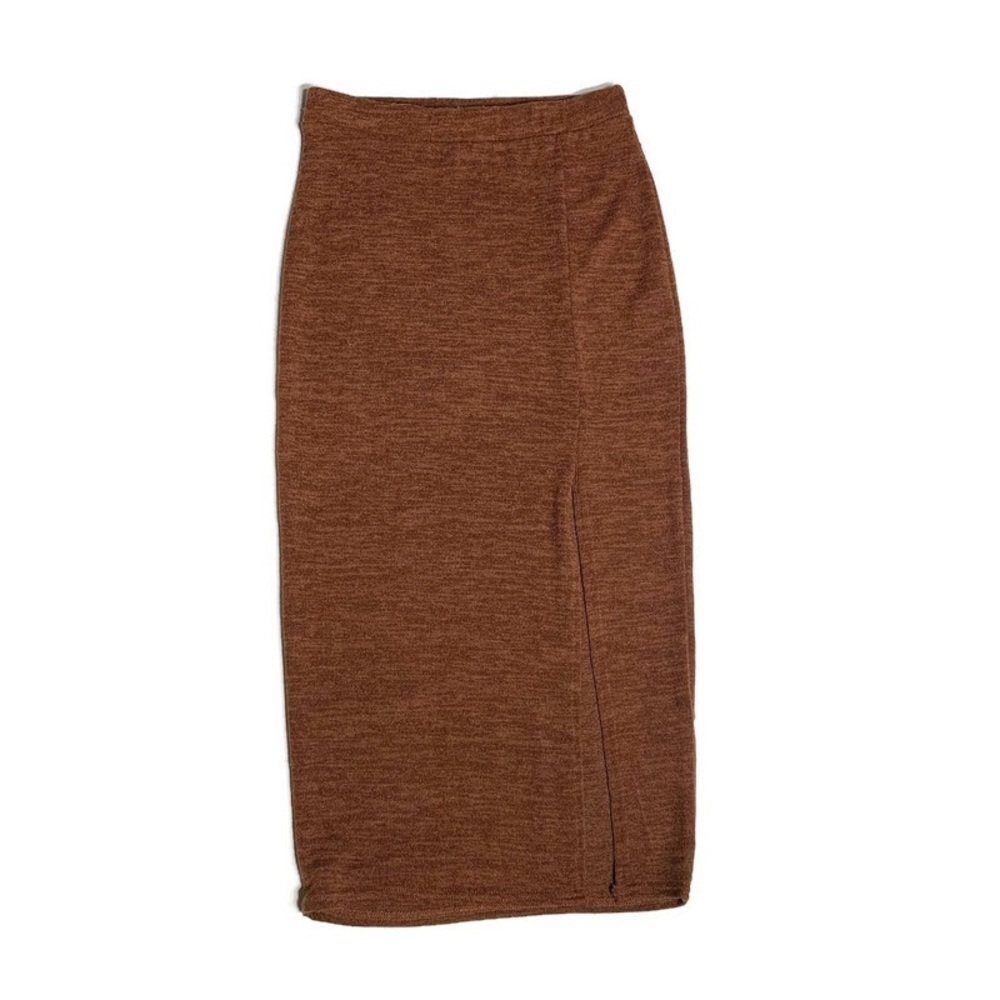 Revamped S knitted midi pencil skirt